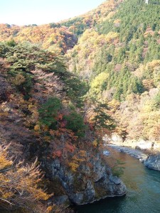 鬼怒川温泉　楯岩の紅葉